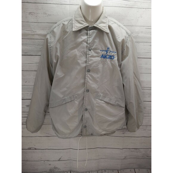 Vtg PLA JAC by Dunbrooke Mens Gray Golf Windbreaker Jacket M 40 - 42 - Picture 1 of 10